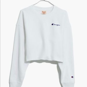 Champion Reverse Weave Cropped Sweatshirt, White S